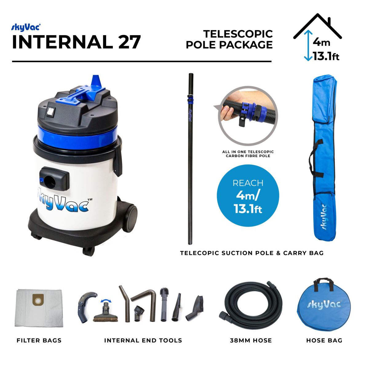 Item skyVac Internal 27 Kit 12 m ineinander greifende Saugabschnitte