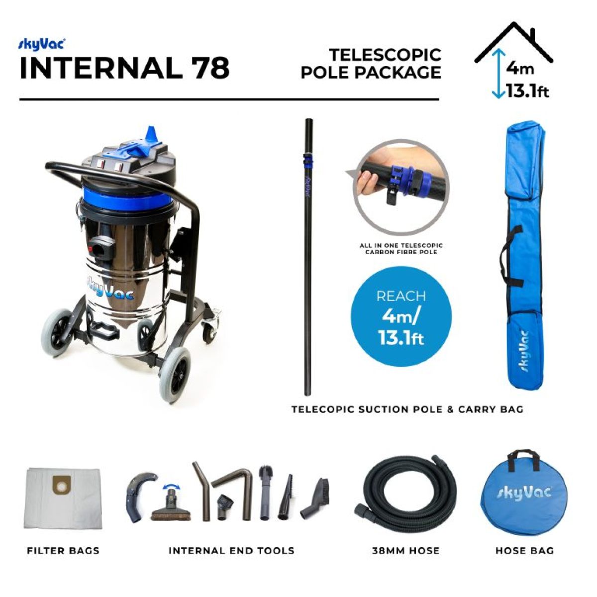 Item skyVac Internal 78 Kit 9m / ineinander greifende Saugabschnitte