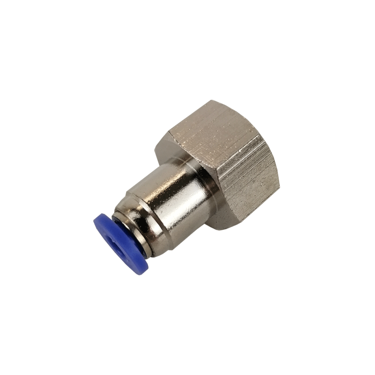 4 mm Steckverbindung – 1/4 BSP Innengewindeadapter, vernickeltes Messing